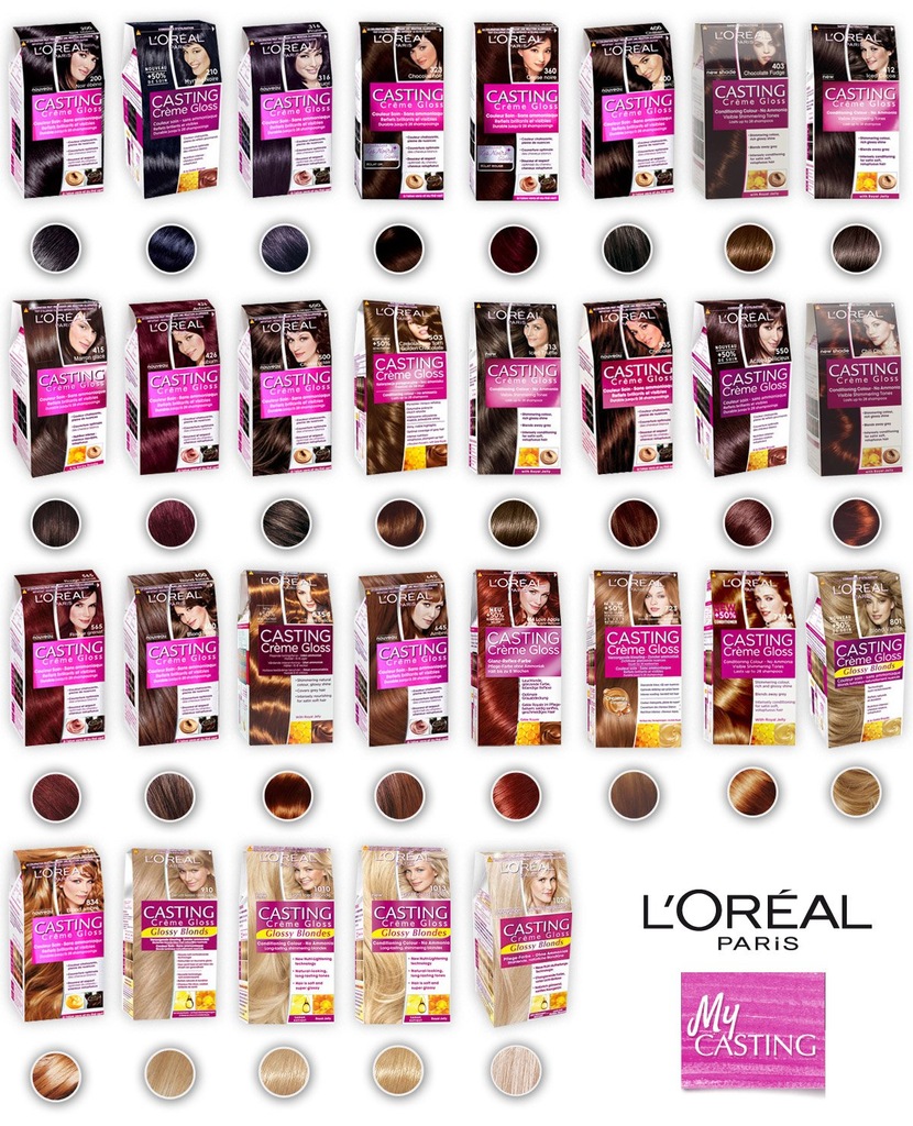 szampon koloryzujący loreal casting paleta kolorów