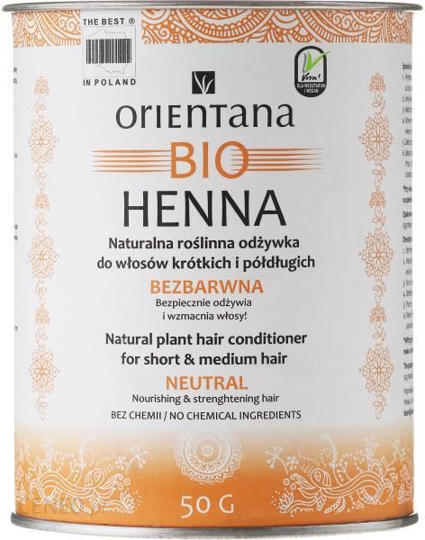 orientana bio henna roślinna bezbarwna odżywka do włosów