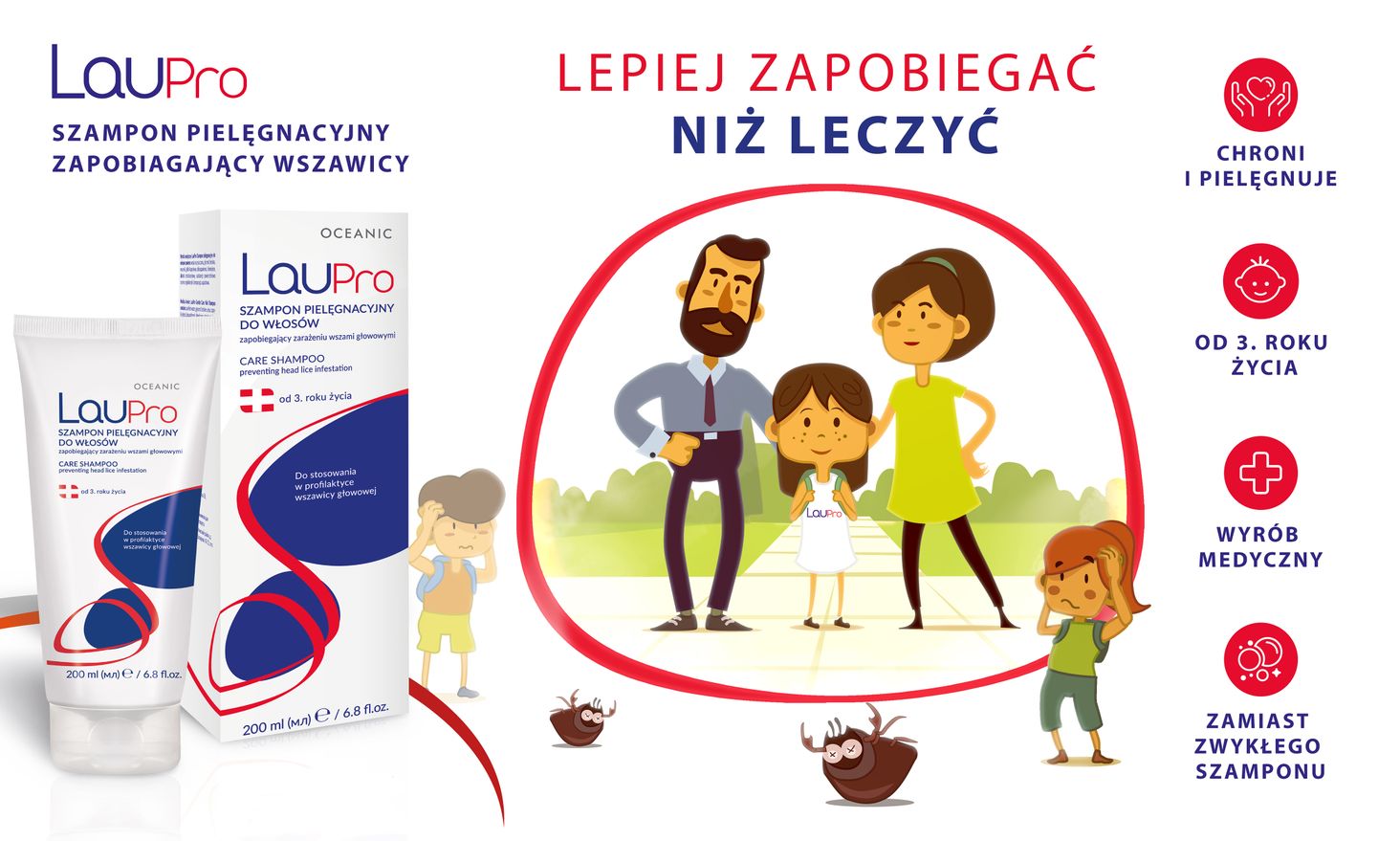 laupro szampon pielęgnacyjny do włosów 200 ml przeciwwszowy