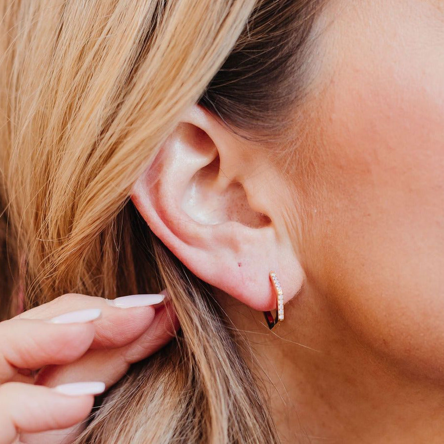 cotton candy huggie earrings