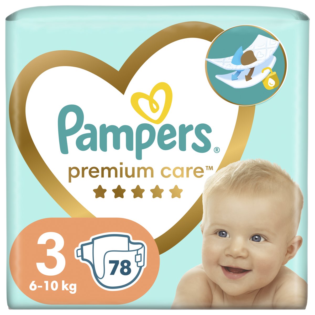 pampers premium care pieluchy jednorazowe rozmiar 3 midi 60 szt