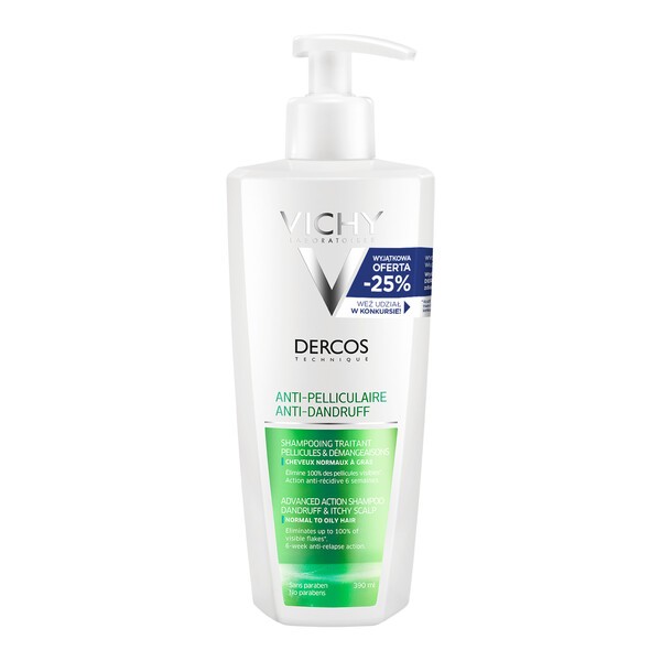 doz vichy dercos szampon przeciwłupieżowy 390 ml