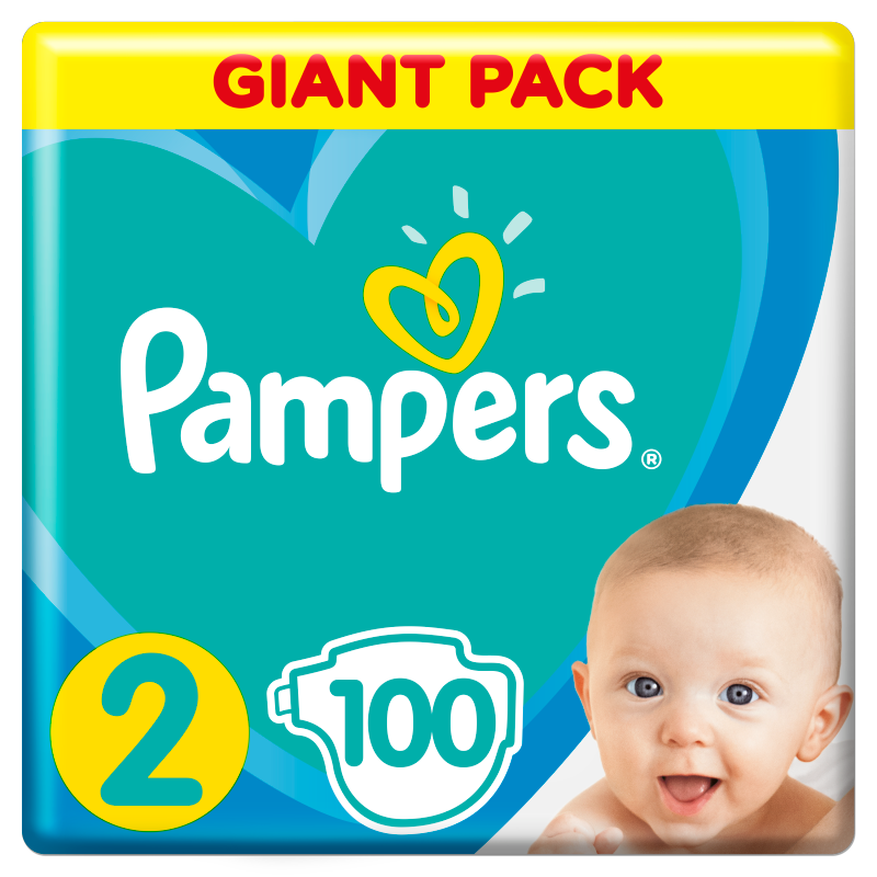 pampers 2 new baby-dry pieluchy 100szt 3-6kg mini