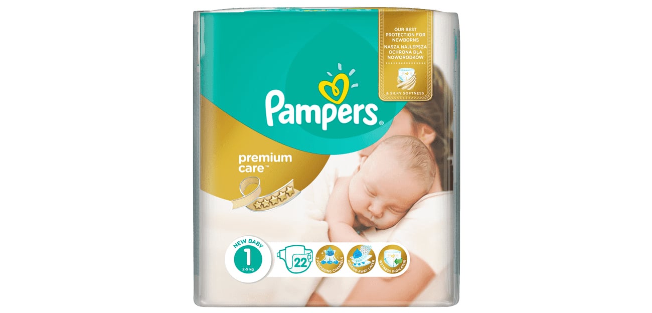 ieluszki pampers premium care rozmiar 1 2-5kg 22 szt