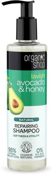 organic shop szampon do włosów avocado i miód regenerujący