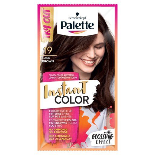 palette instant color szampon koloryzujący nr 19 ciemny brąz