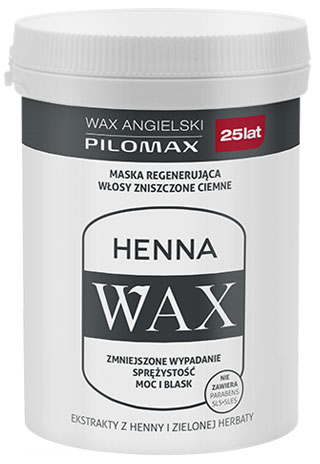 wax angielski pilomax henna maska regenerująca do włosów zniszczonych ciemnych