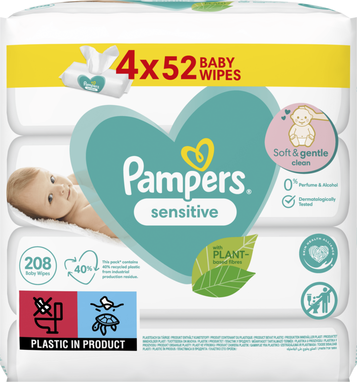 pampers sensitive chusteczki nawilżane 4x56 szt