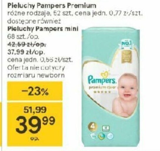 cena pieluch pampers w tesco