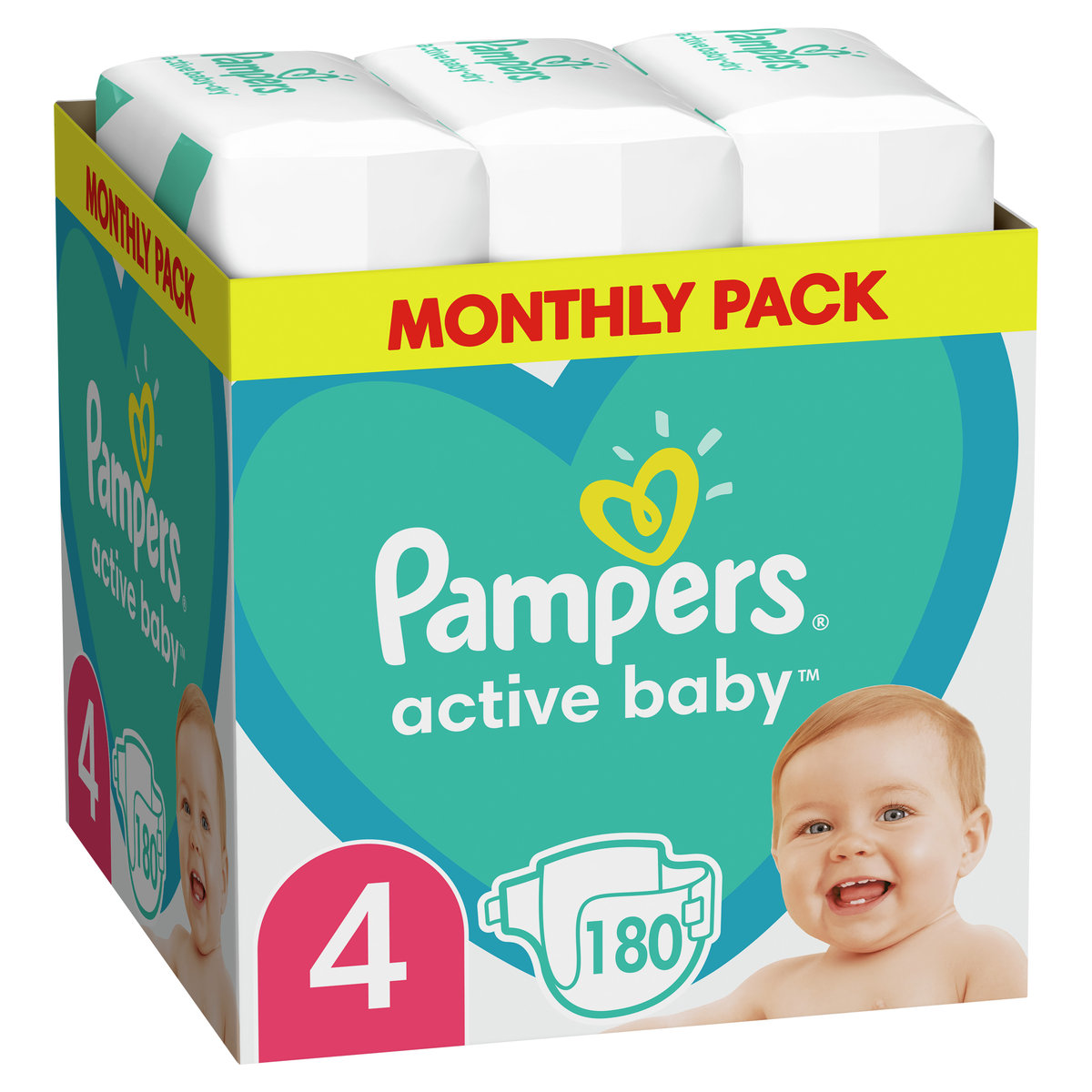 pampers pieluchy active baby 4+ maxi 152 szt