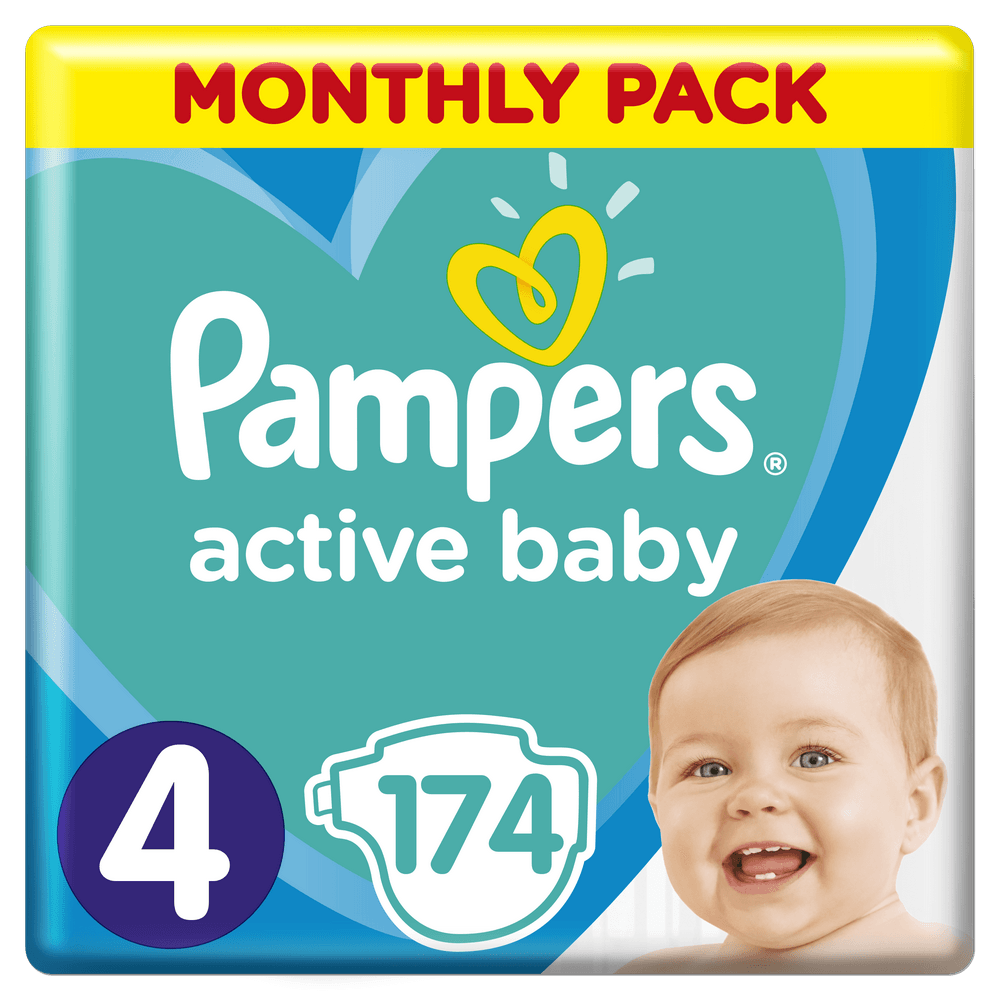 pieluchy pampers active baby mth 4 maxi 174szt