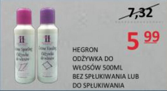 hegron odżywka do włosów 8 zł 500 ml