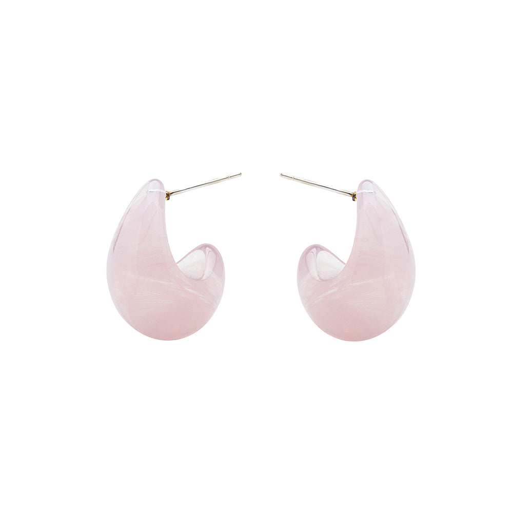 cotton candy huggie earrings
