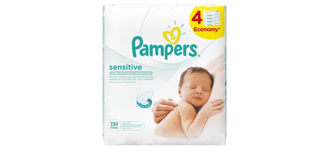 pampers sensitive chusteczki nawilżane 4x56 sztuk