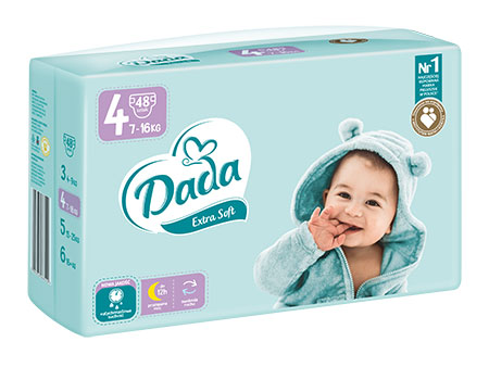 pieluszki pieluchy dada 4 maxi 100 sztuk 7-18 kg